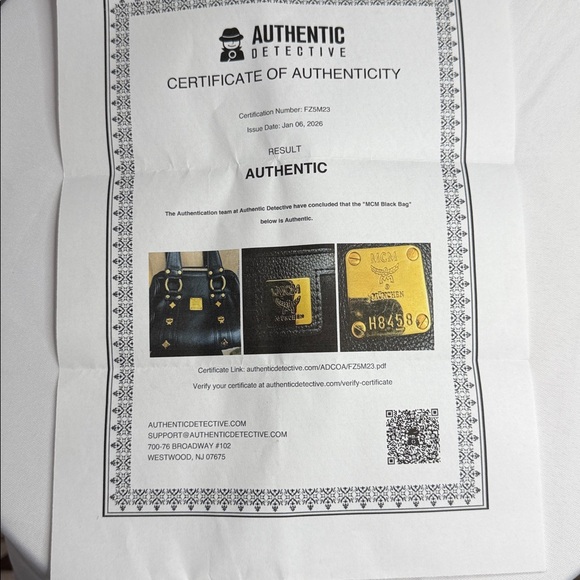 MCM mini Boston bag black with gold studded hardware. Comes with COA - Picture 7 of 7